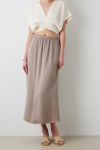 Midi Skirt with Back Slit on the Back  - BSB