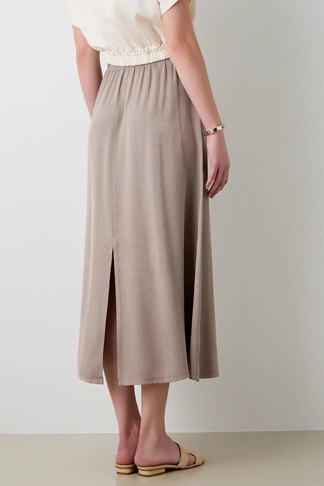 Midi Skirt with Back Slit on the Back  - BSB