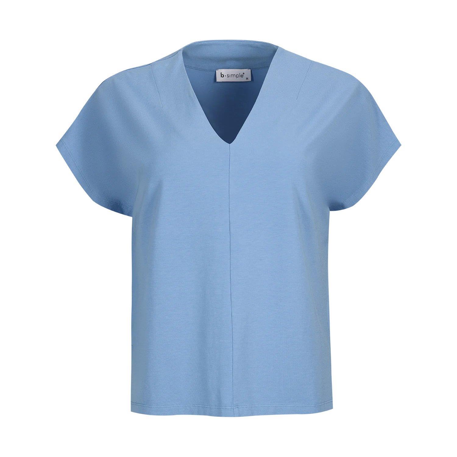 V -Neckline Jersey Blouse - b.simple