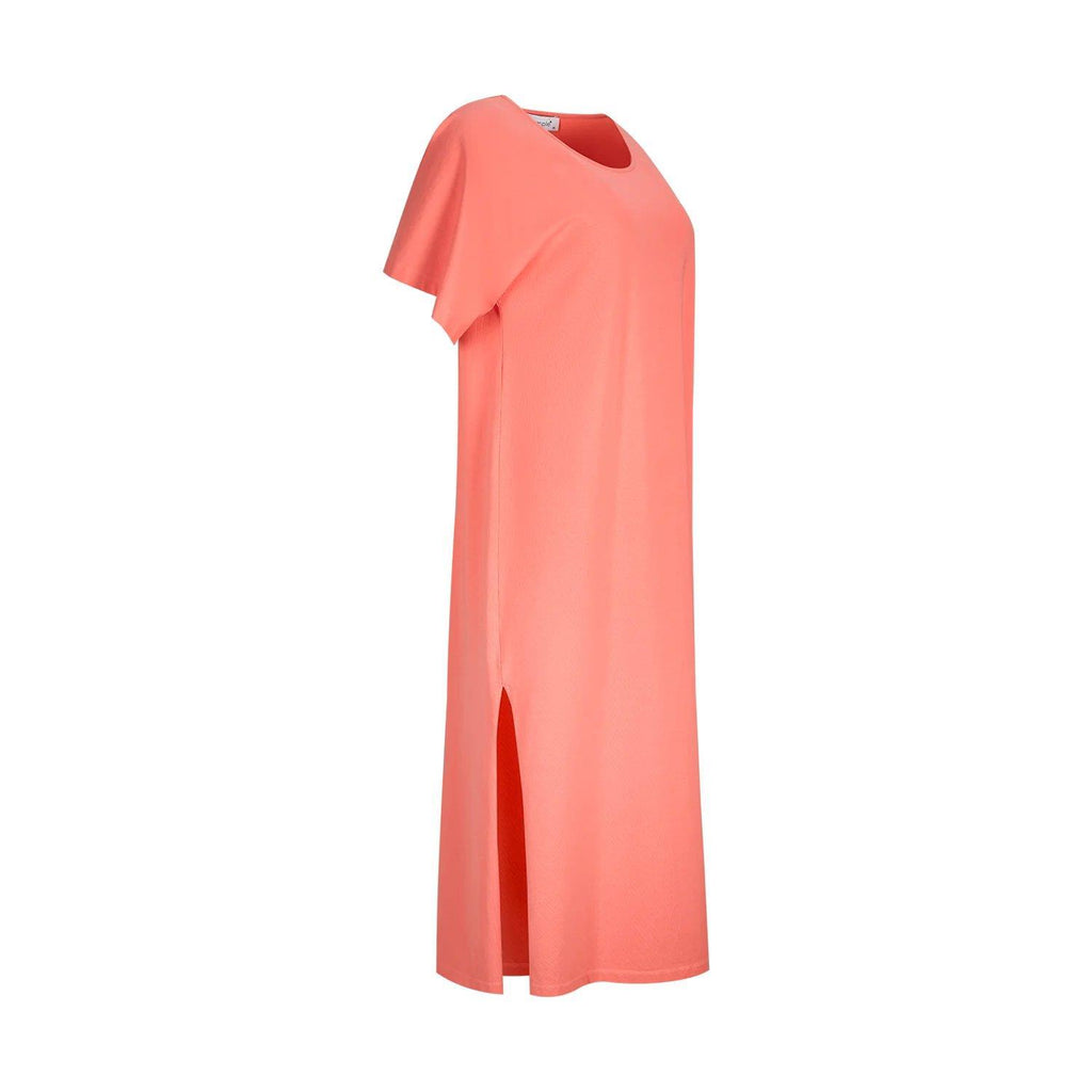 Long Dress w/ Flowing Sleeves and Side Slit - b.simple