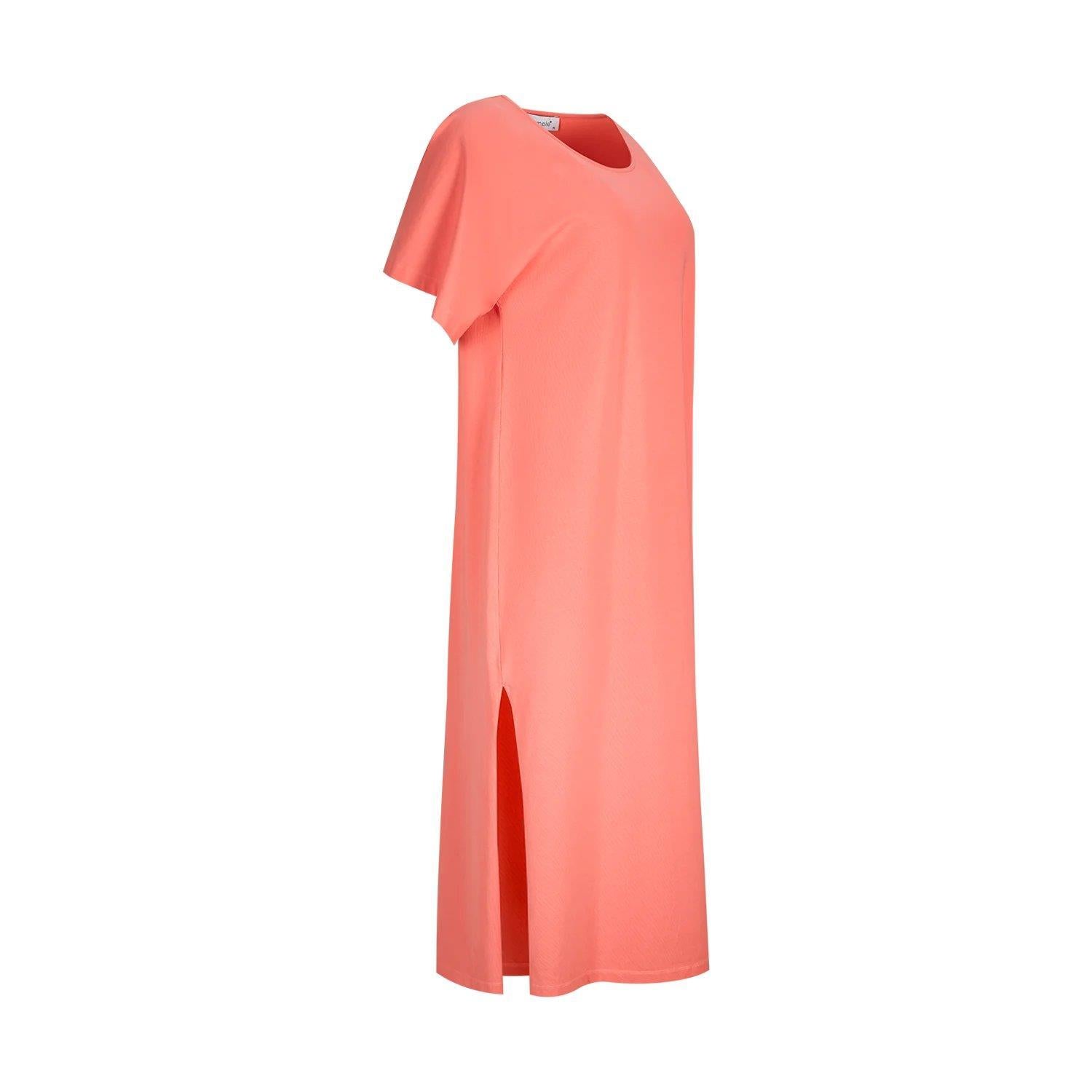 Long Dress w/ Flowing Sleeves and Side Slit - b.simple