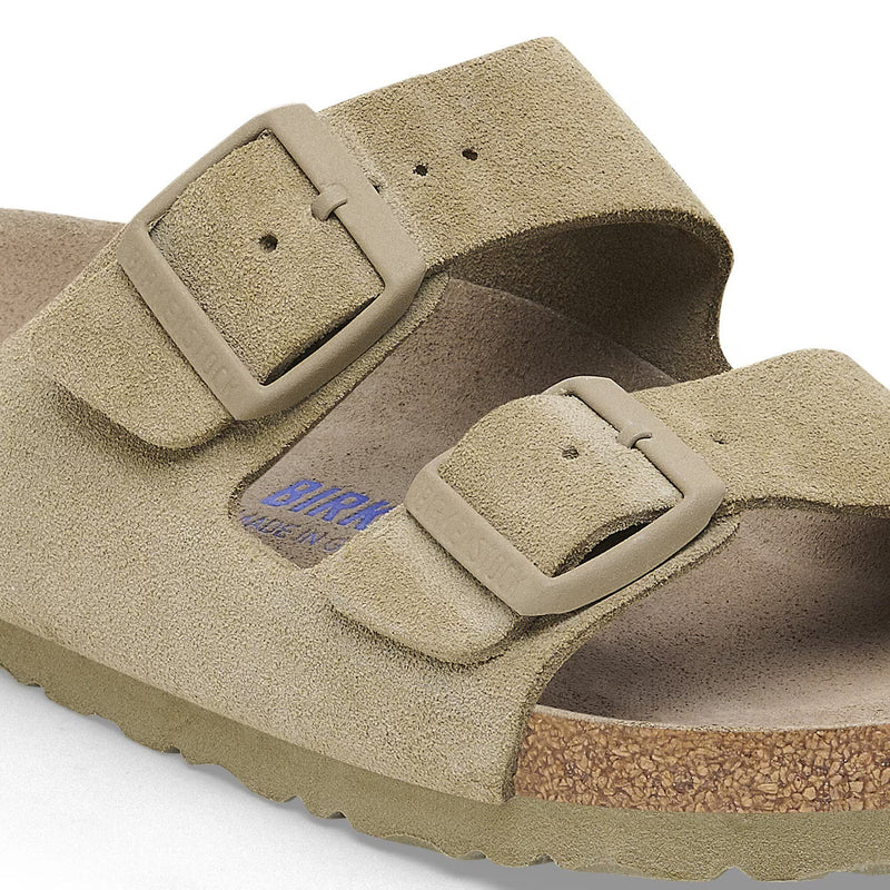 Arizona Soft Footbed Faded Khaki Suede Leather Regular - Brkenstock