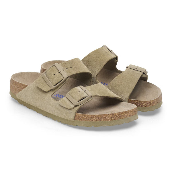Arizona Soft Footbed Faded Khaki Suede Leather Regular - Brkenstock