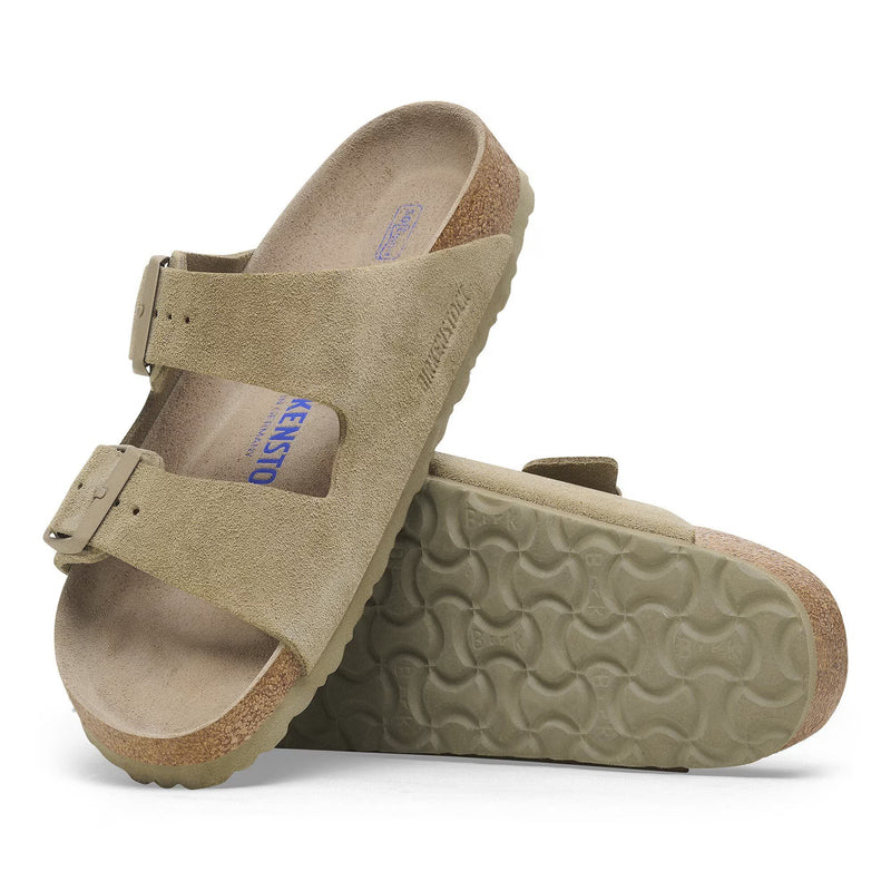 Arizona Soft Footbed Faded Khaki Suede Leather Regular - Brkenstock