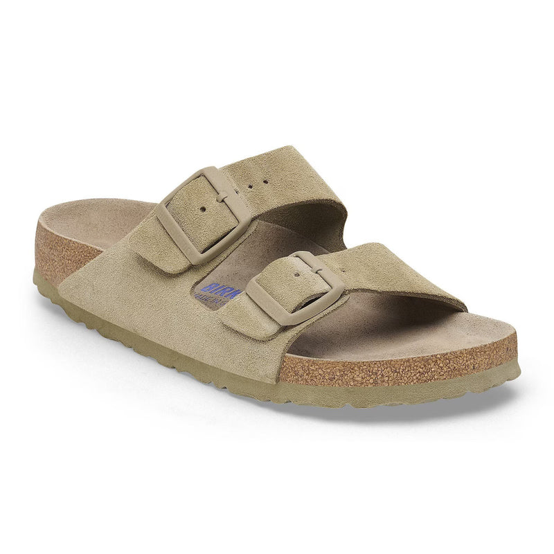 Arizona Soft Footbed Faded Khaki Suede Leather Narrow - Brkenstock