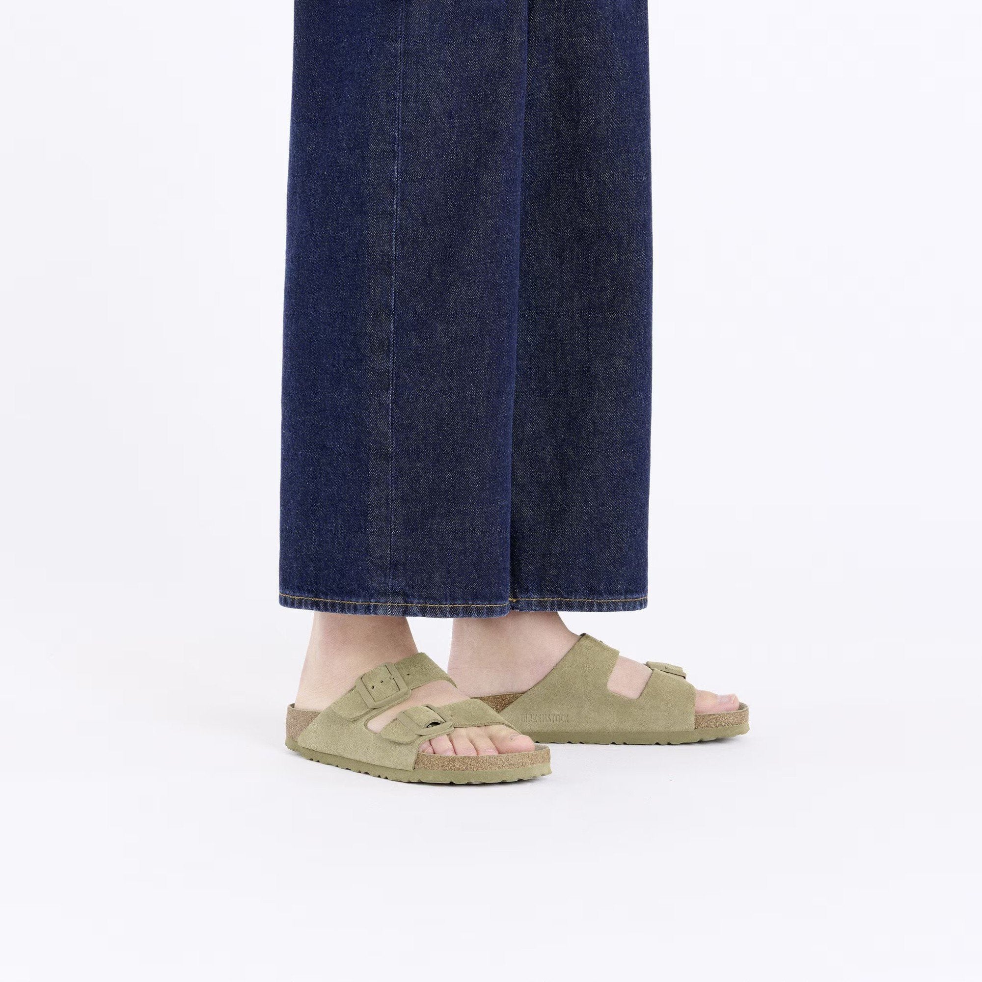 Arizona Soft Footbed Faded Khaki Suede Leather Narrow