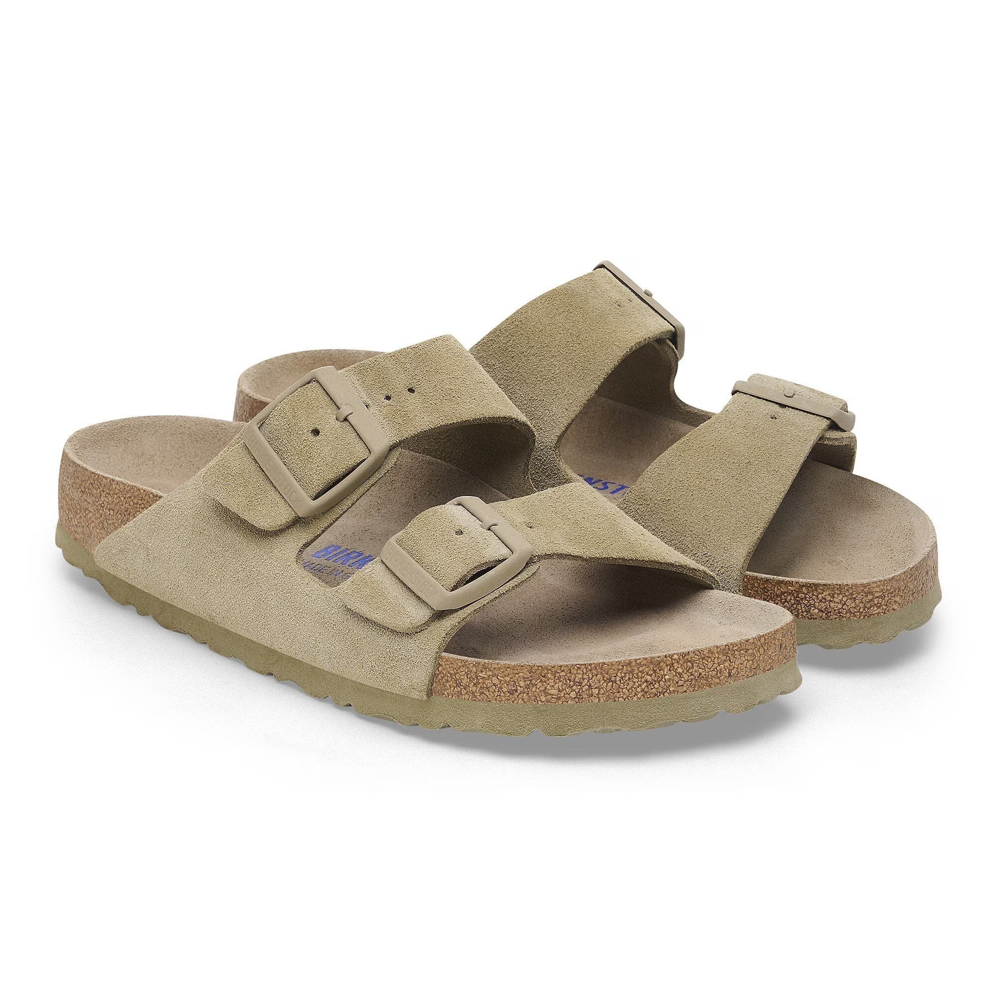 Arizona Soft Footbed Faded Khaki Suede Leather Narrow