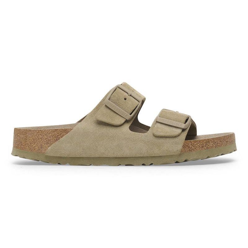 Arizona Soft Footbed Faded Khaki Suede Leather Narrow - Brkenstock
