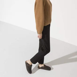 Boston Shearling Mocca Suede Leather Narrow