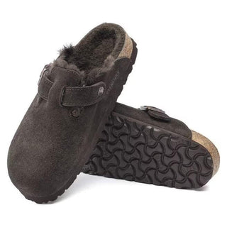 Boston Shearling Mocca Suede Leather Narrow