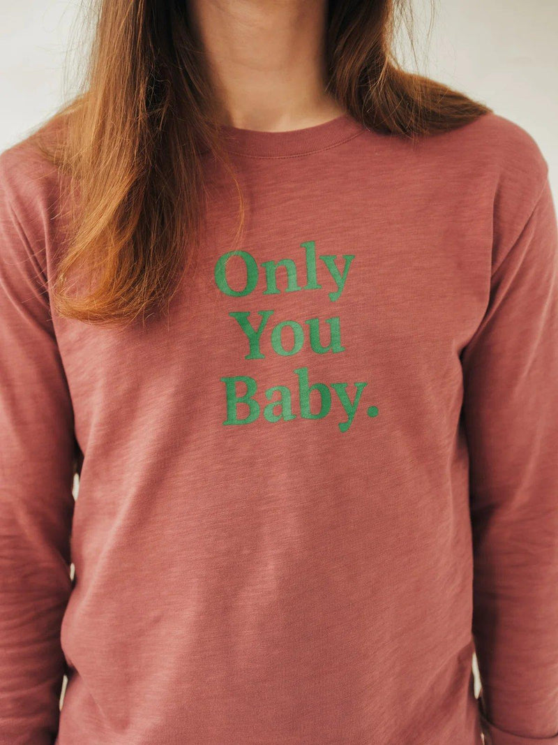 Long Sleeve Graphic Only You Baby Aubergine & Turtle Green - +351