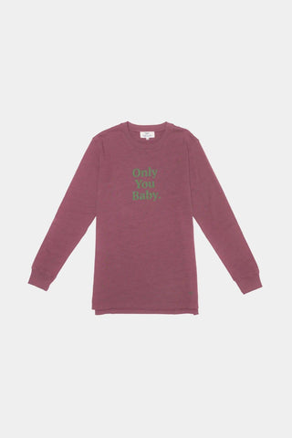 Long Sleeve Graphic Only You Baby Aubergine & Turtle Green - +351