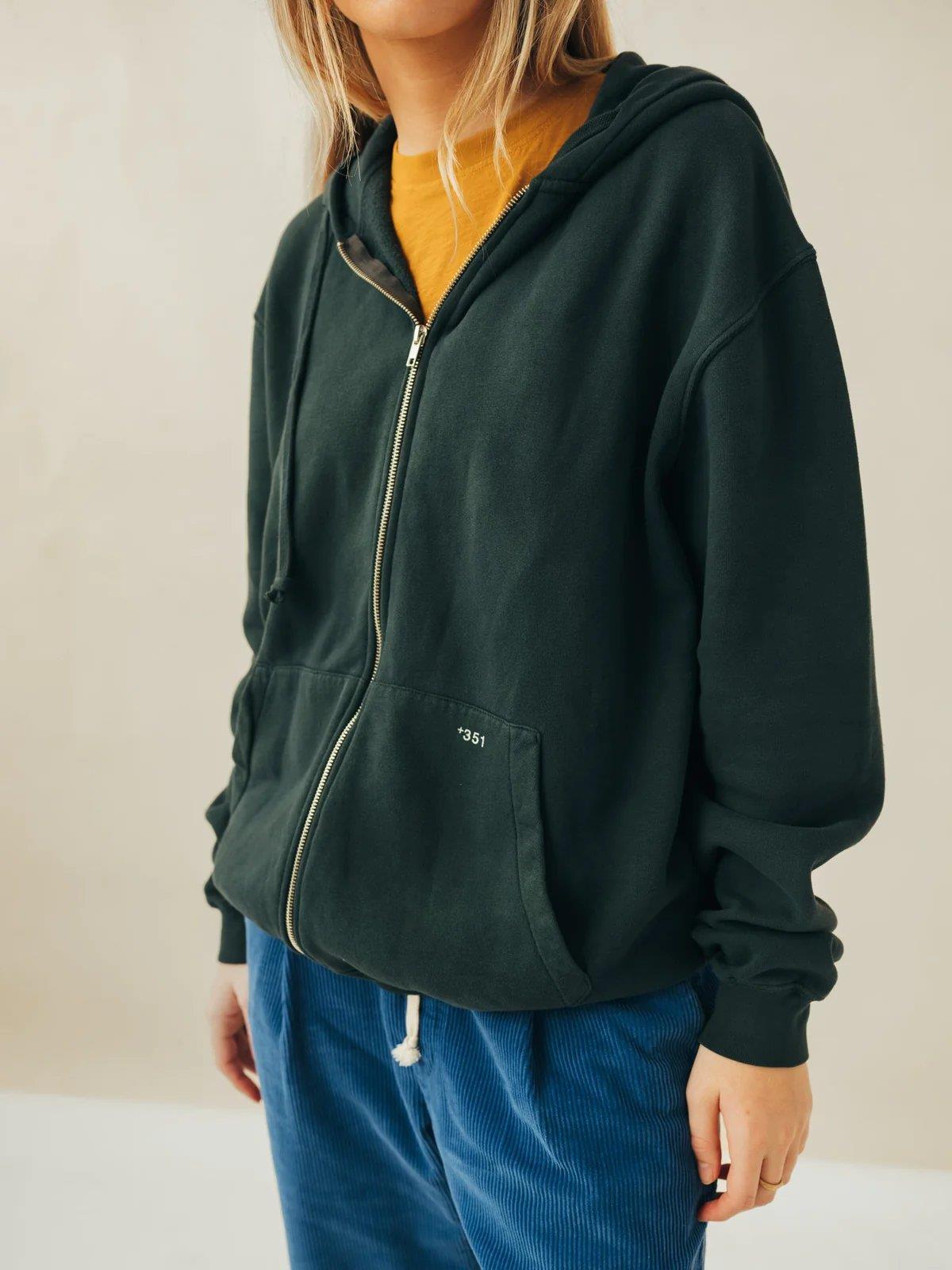 Hoodie with Zip Unisex - +351