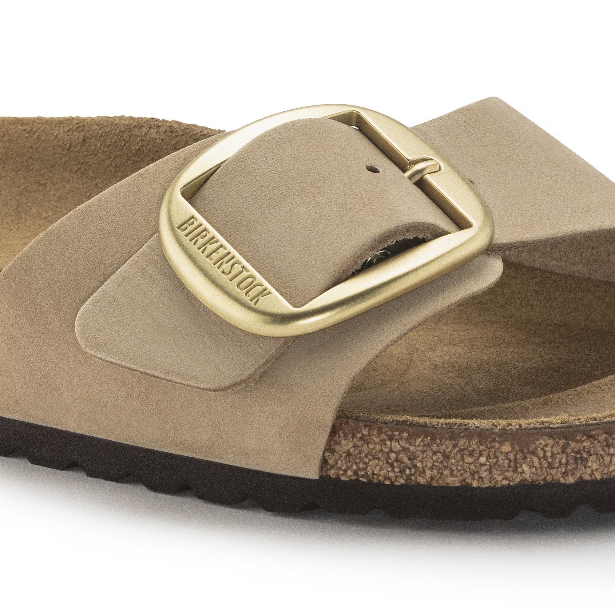 Madrid Big Buckle Sandcastle Natural Leather Nubuck Narrow