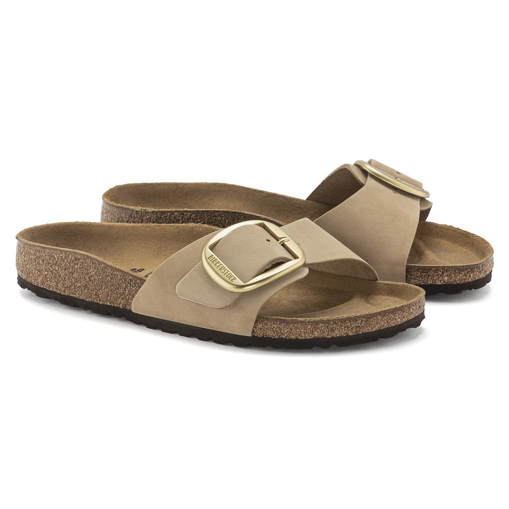 Madrid Big Buckle Sandcastle Natural Leather Nubuck Narrow