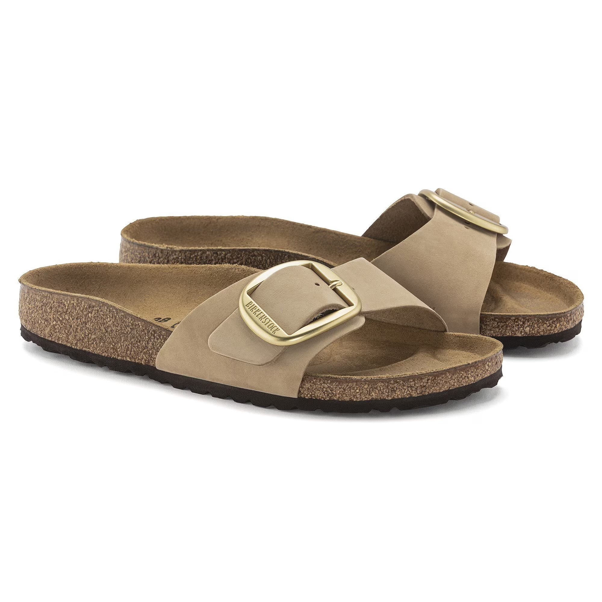Madrid Big Buckle Sandcastle Natural Leather Nubuck Narrow