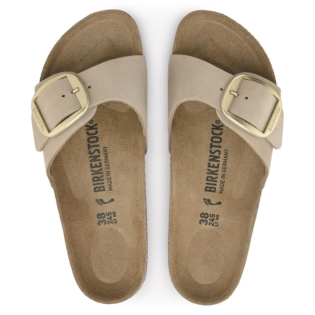 Madrid Big Buckle Sandcastle Natural Leather Nubuck Narrow