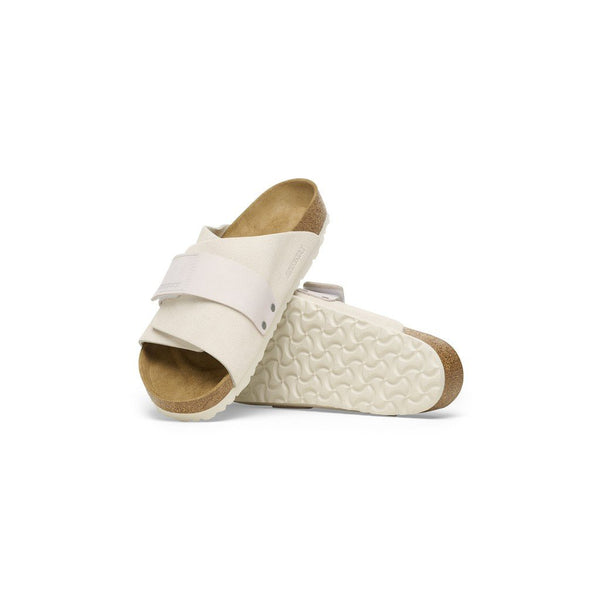 Kyoto Antique White Nobuck Leather and Suede Narrow - Birkenstock