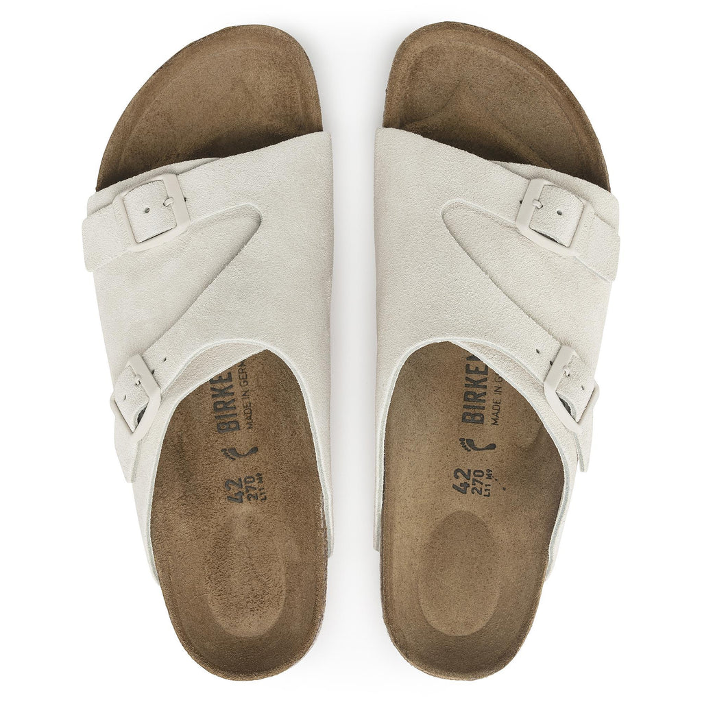 Zürich Antique White Suede Leather Narrow