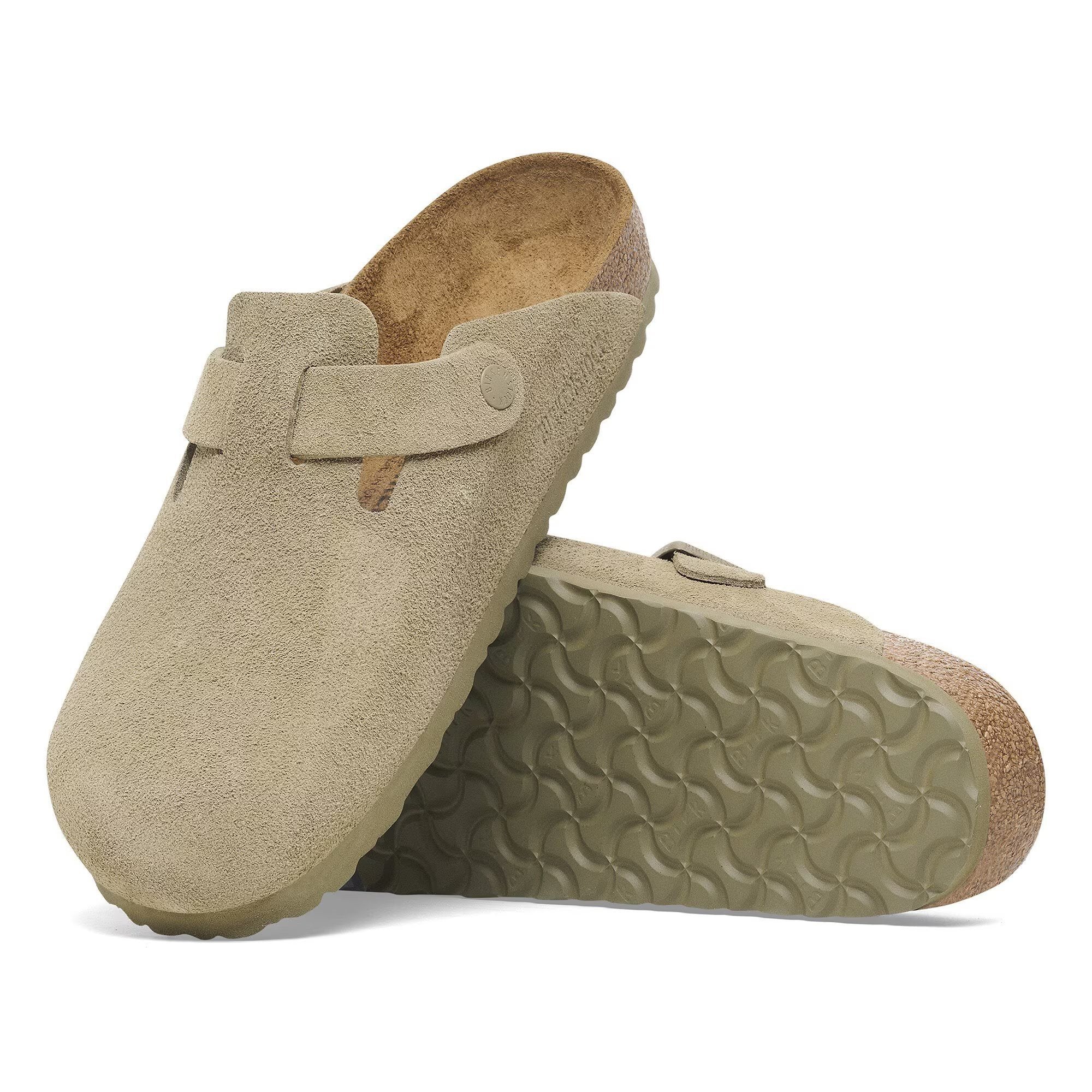 Boston Faded Khaki Suede Leather Regular
