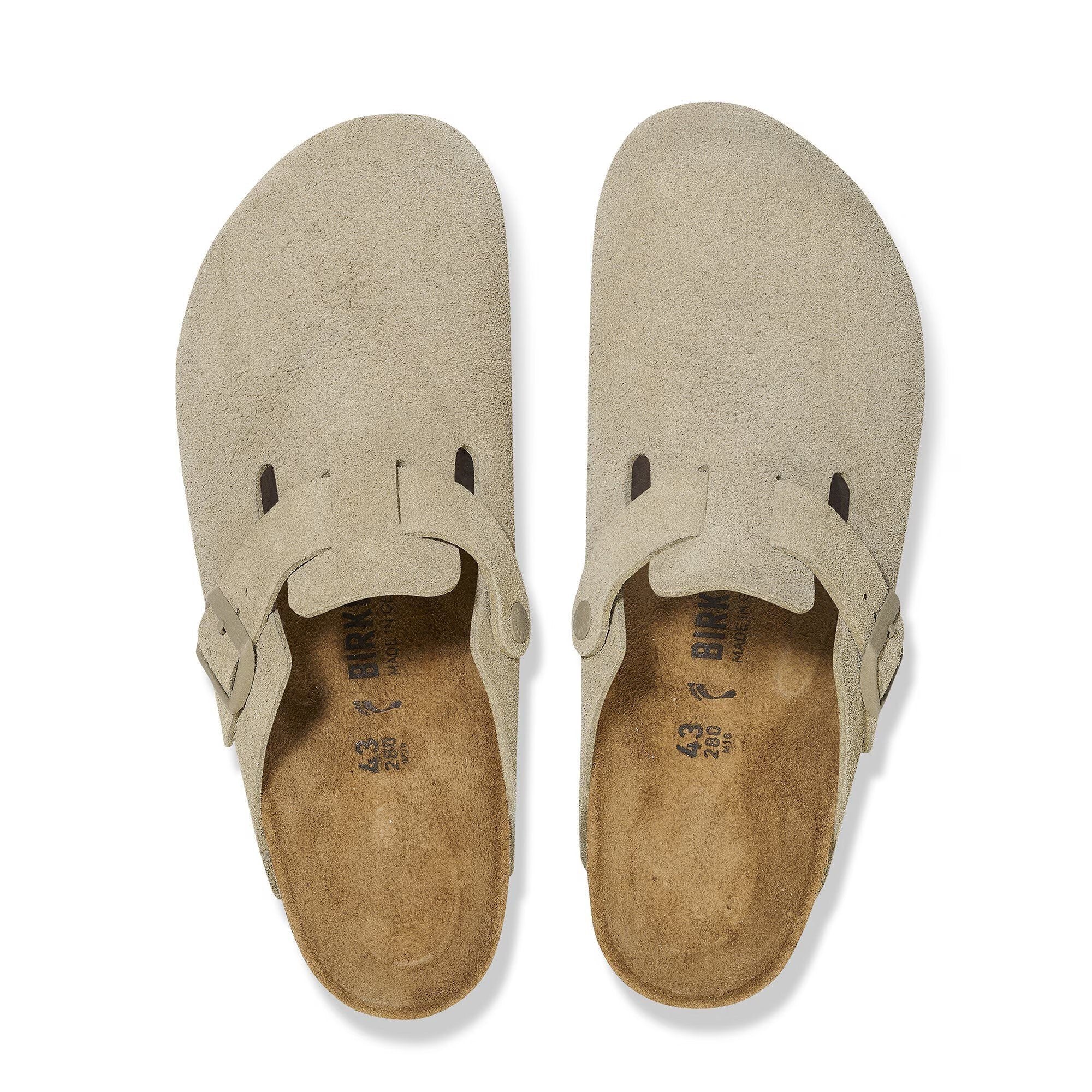 Boston Faded Khaki Suede Leather Regular