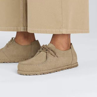 Utti Lace Gray Taupe Suede Leather