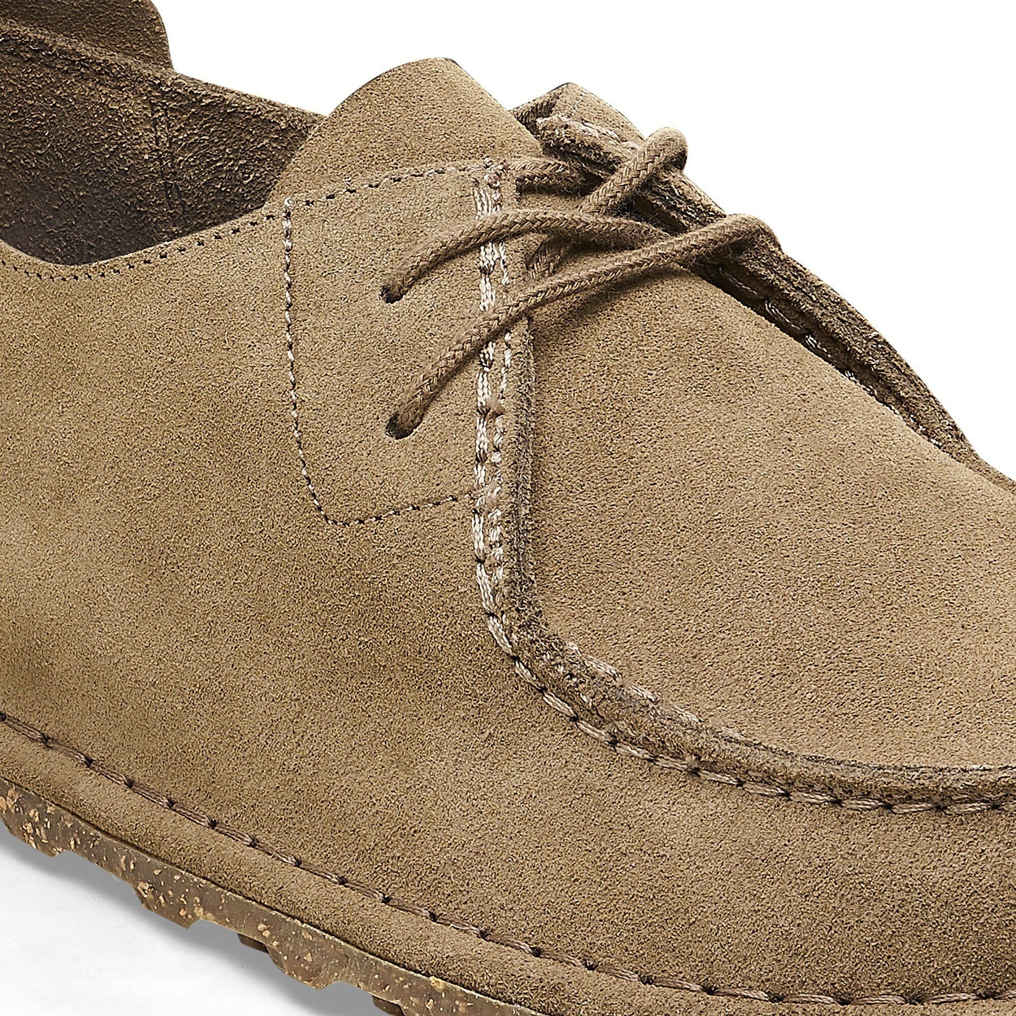 Utti Lace Gray Taupe Suede Leather Narrow