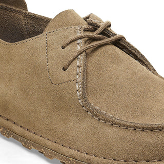 Utti Lace Gray Taupe Suede Leather Narrow