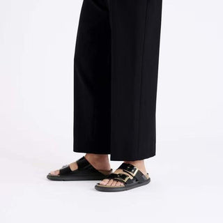 Arizona Droplet Buckle High-Shine Black Natural Leather Patent Narrow