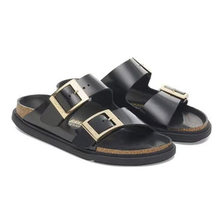 Arizona Droplet Buckle High-Shine Black Natural Leather Patent Narrow