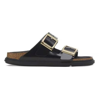 Arizona Droplet Buckle High-Shine Black Natural Leather Patent Narrow