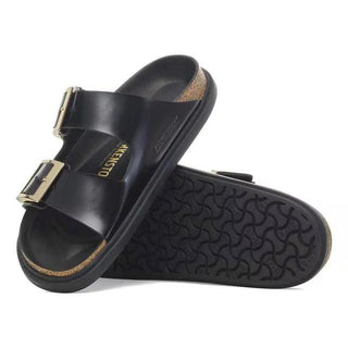 Arizona Droplet Buckle High-Shine Black Natural Leather Patent Narrow