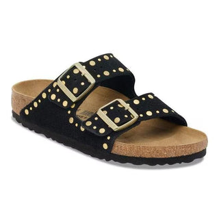 Arizona Rivet Balck Suede Leather Narrow