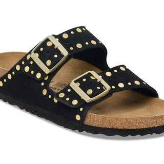Arizona Rivet Balck Suede Leather Narrow