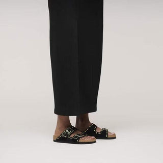 Arizona Rivet Balck Suede Leather Narrow