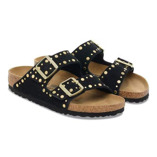 Arizona Rivet Balck Suede Leather Narrow