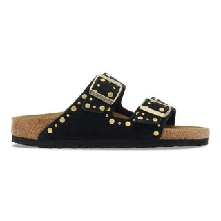 Arizona Rivet Balck Suede Leather Narrow