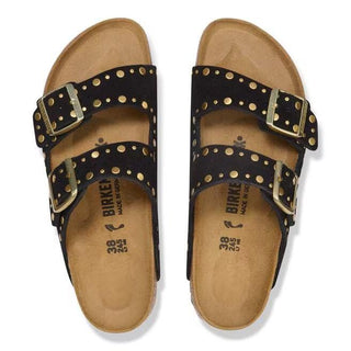 Arizona Rivet Balck Suede Leather Narrow
