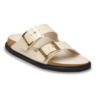 Arizona Droplet Buckle High-Shine Ecru Natural Leather Patent Narrow