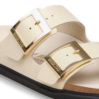 Arizona Droplet Buckle High-Shine Ecru Natural Leather Patent Narrow