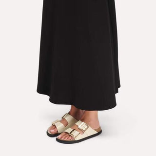Arizona Droplet Buckle High-Shine Ecru Natural Leather Patent Narrow