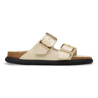 Arizona Droplet Buckle High-Shine Ecru Natural Leather Patent Narrow