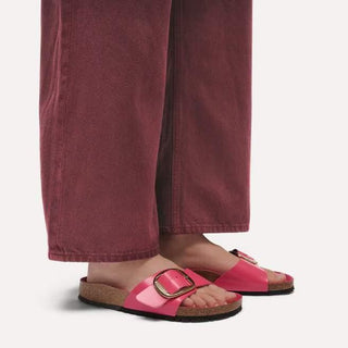 Madrid Big Buckle High-Shine Fuchsia Tulip Natural Leather Patent