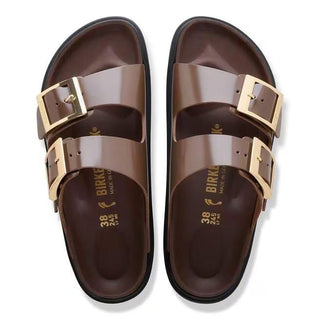 Arizona Droplet Buckle High-Shine Carafe Natural Leather Patent Narrow