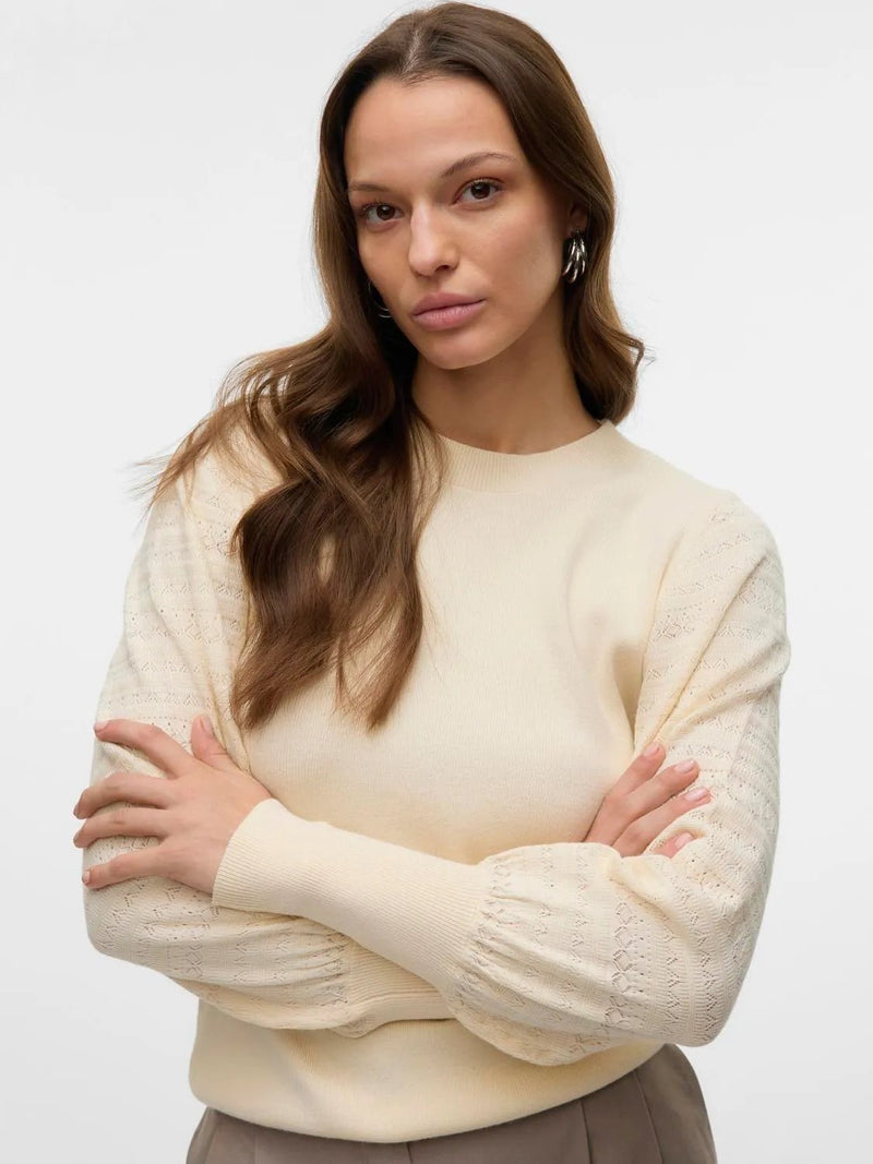 Holly Pointelle Sweatshirt - Vero Moda