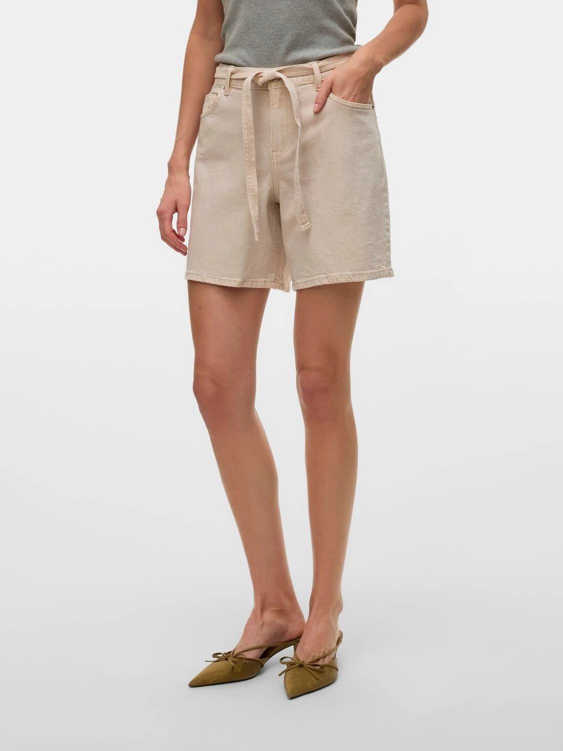 Edea Belted Denim Shorts - Vero Moda
