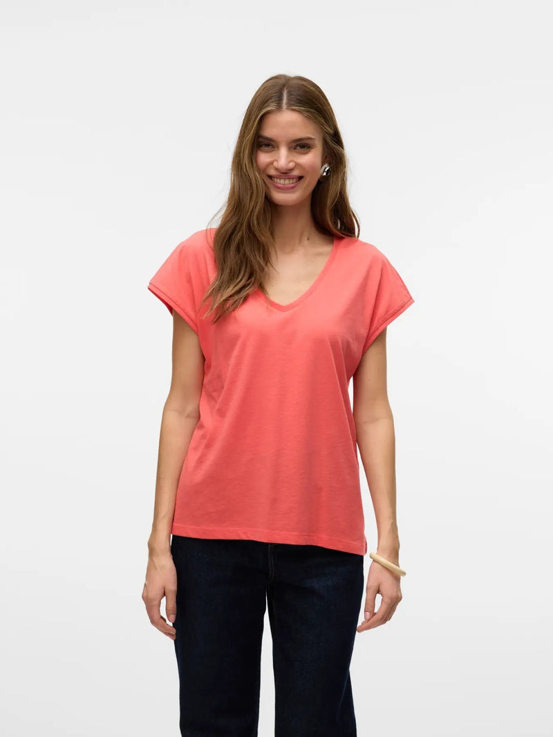 Luna V-Neck Tee - Vero Moda