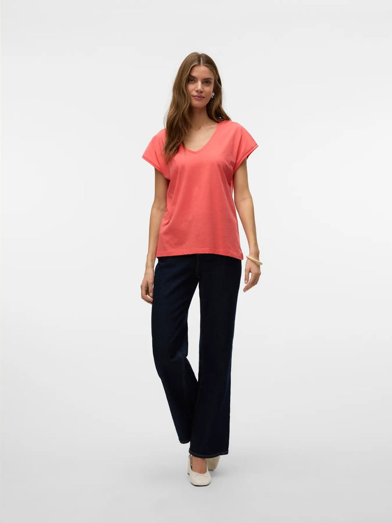 Luna V-Neck Tee - Vero Moda