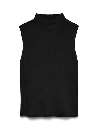 Flachstrick-Top mit Stehkragen