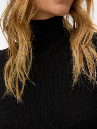 Flachstrick-Top mit Stehkragen